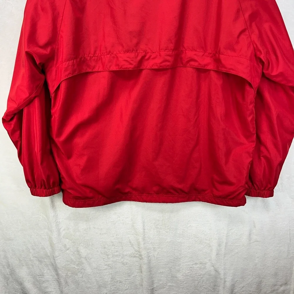 Y2K Adidas Climalite Windbreaker Track Jacket Red Striped Size XL Red Zip READ
